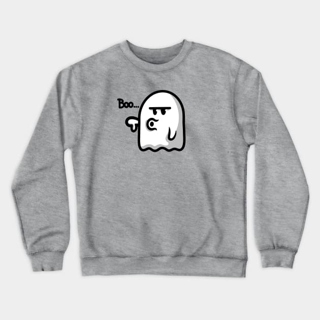 Boo Ghost Design Crewneck Sweatshirt by stayfrostybro